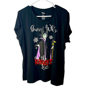 Maleficient Naughty List Disney Tee Shirt Ladies Size 1X